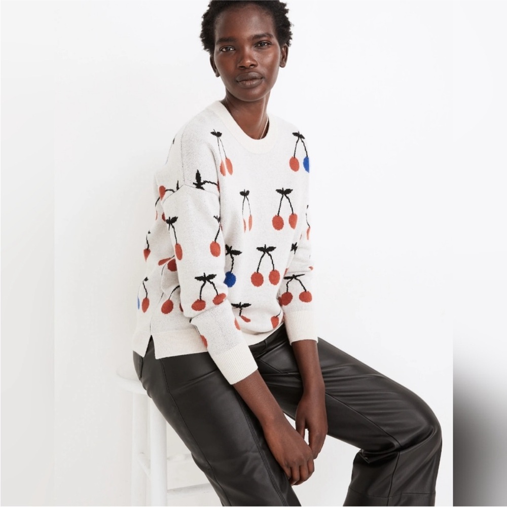 Madewell Gray Sweater with Cherry Design